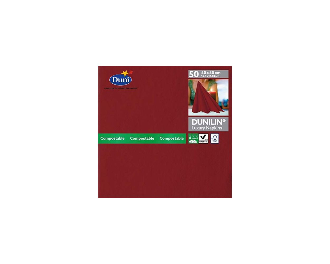 DUNILIN 16" NAPKINS BORDEAUX 40CM CASE X 540    186759