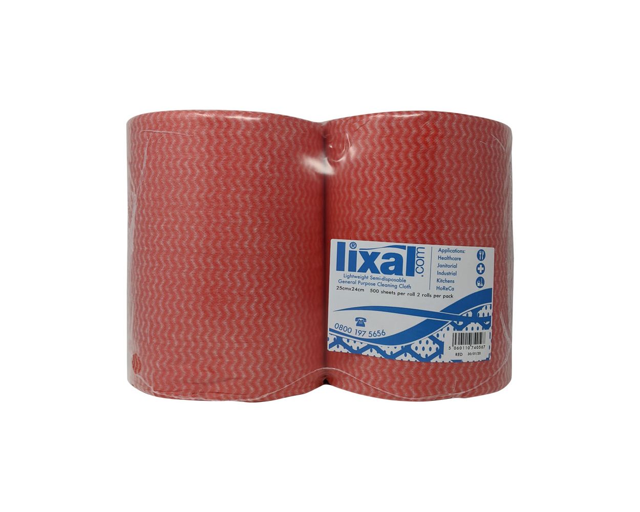 LIXAL ALL PURPOSE ROLL RED 2 PER PACK 500 SHEET