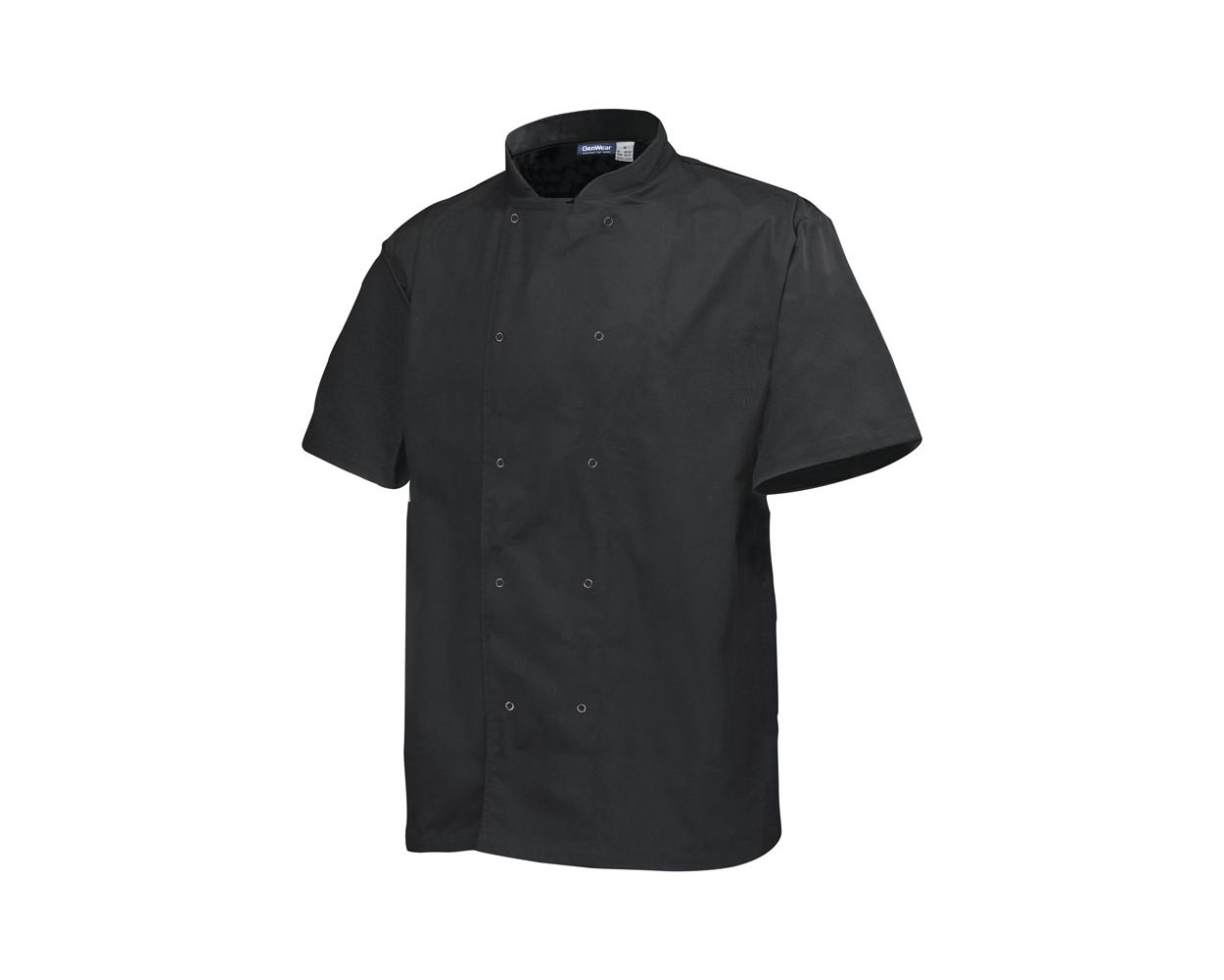 CHEF JACKET BASIC STUD BLACK SHORT SLEEVE SMALL