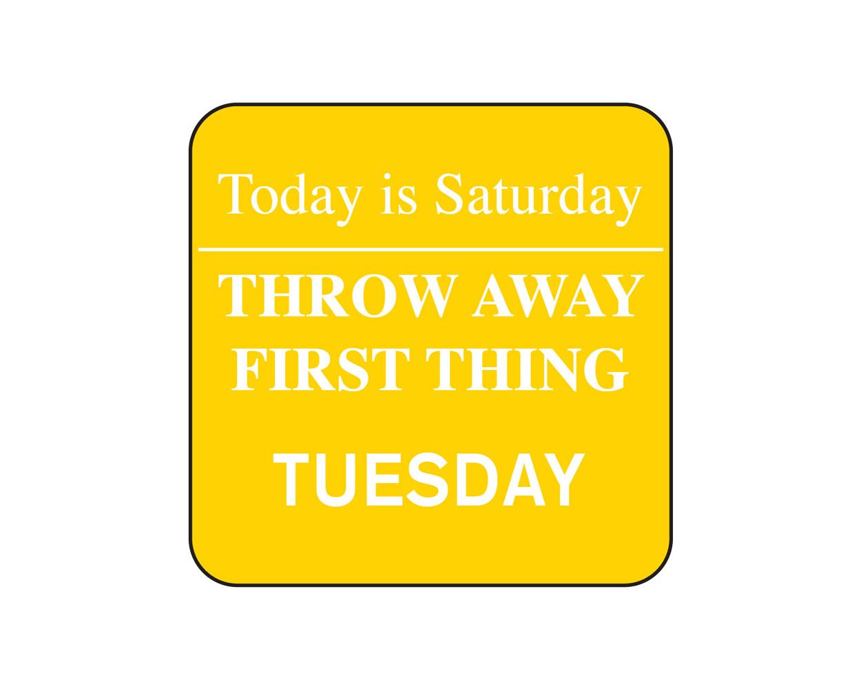 REMOVALE DAY OF THE WEEK LABEL TUESDAY 25MM ROLL/1000