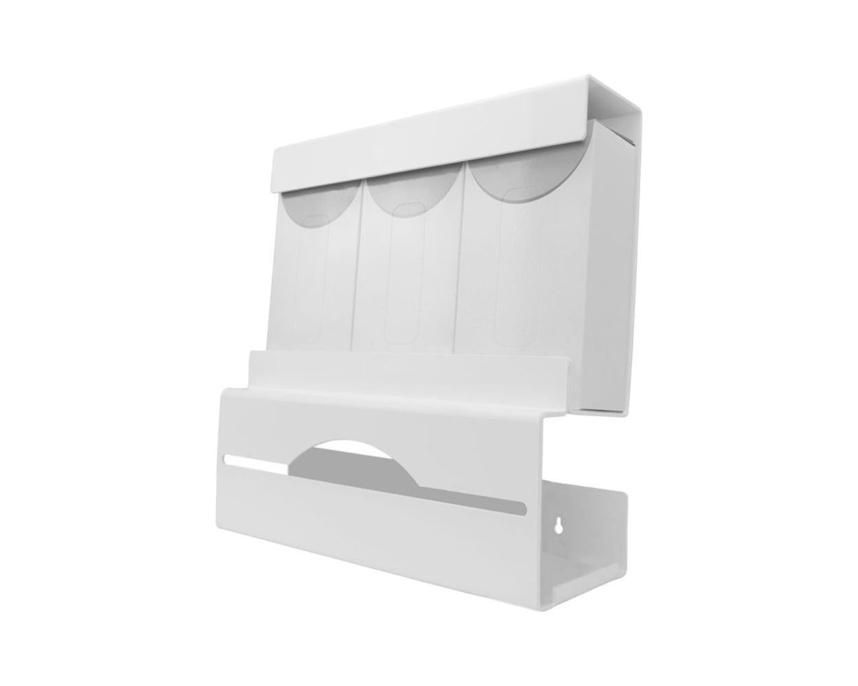 DUO APRON/GLOVE DISPENSER WHITE PLASTIC