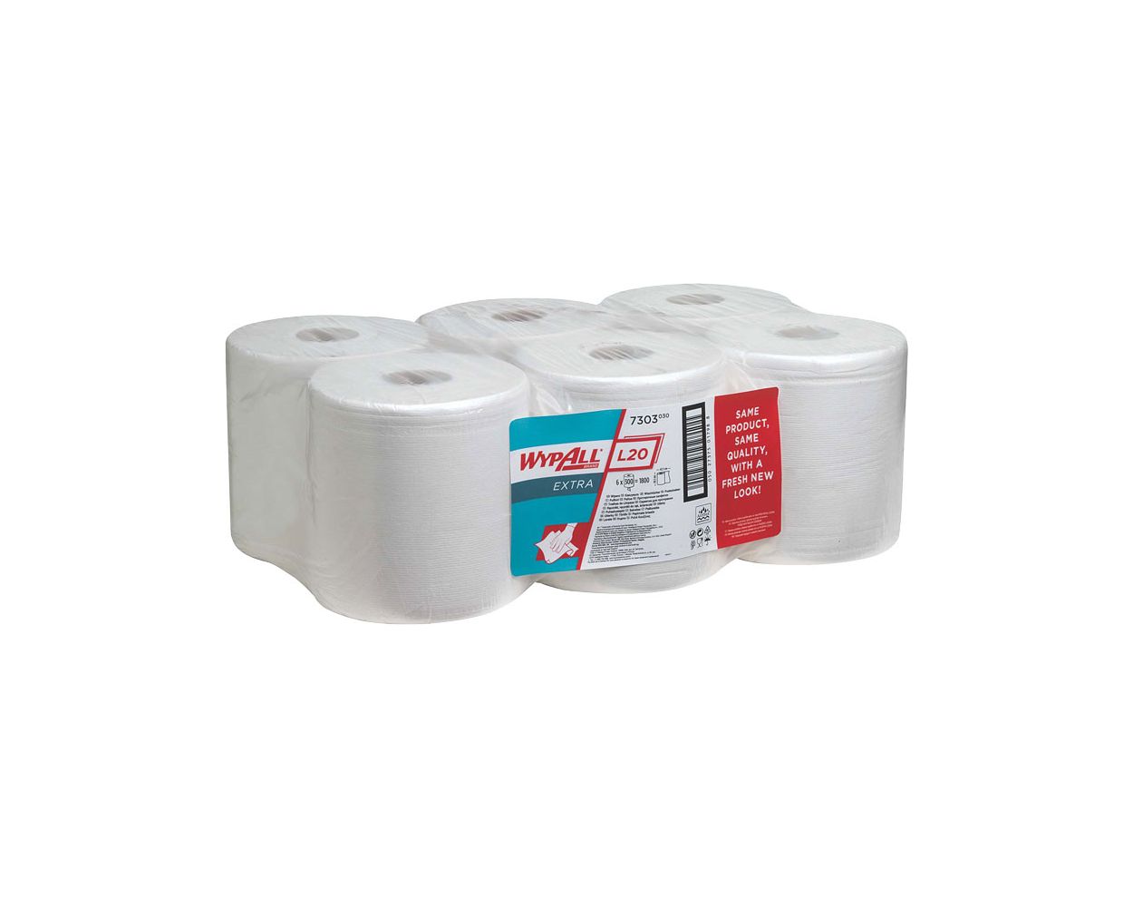 KC WYPALLL20-EXTRA WHIT C/FEED 6 ROLLS PER PACK KC-7303