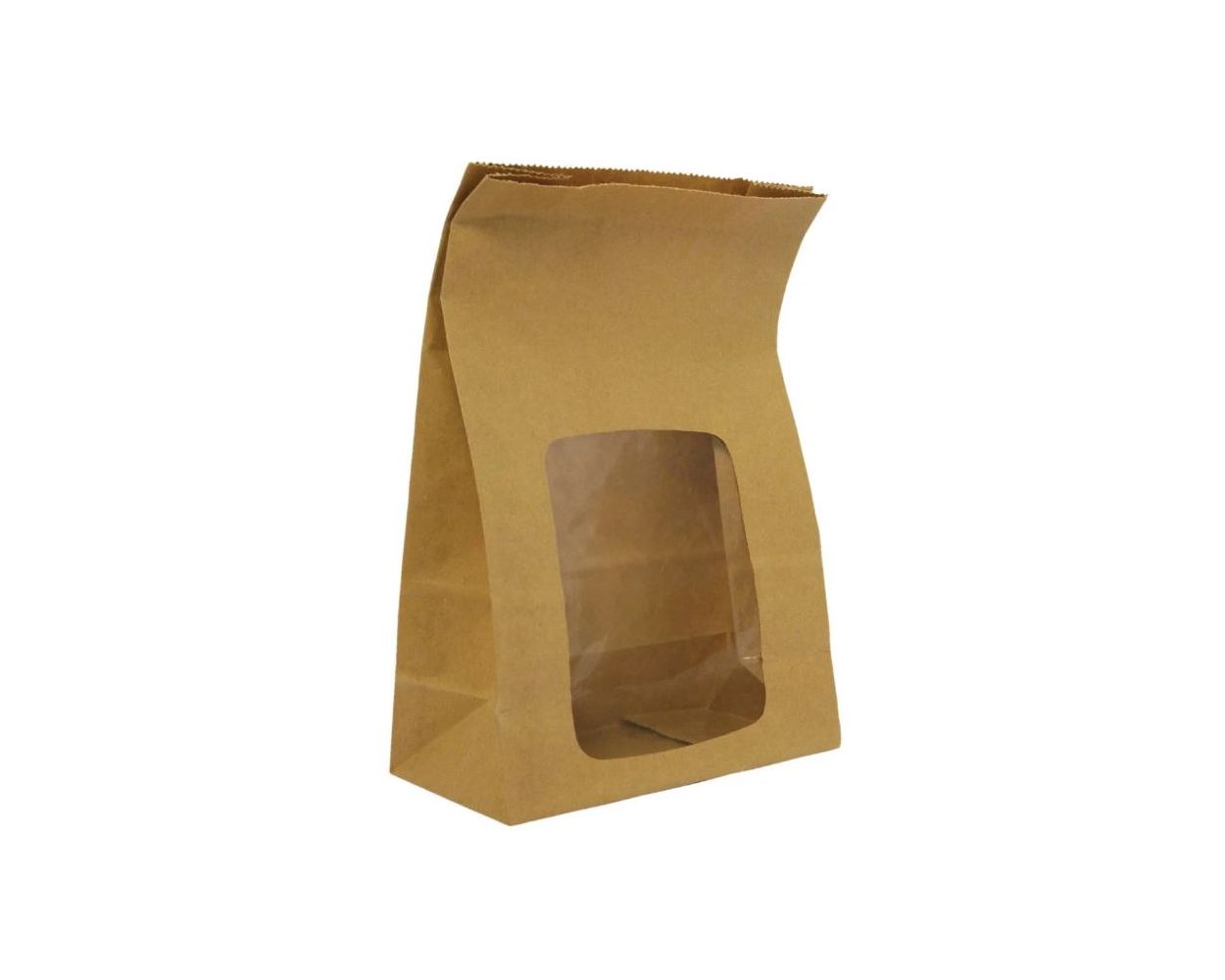 BROWN KRAFT BAG WITH WINDOW CASE X 250   302408