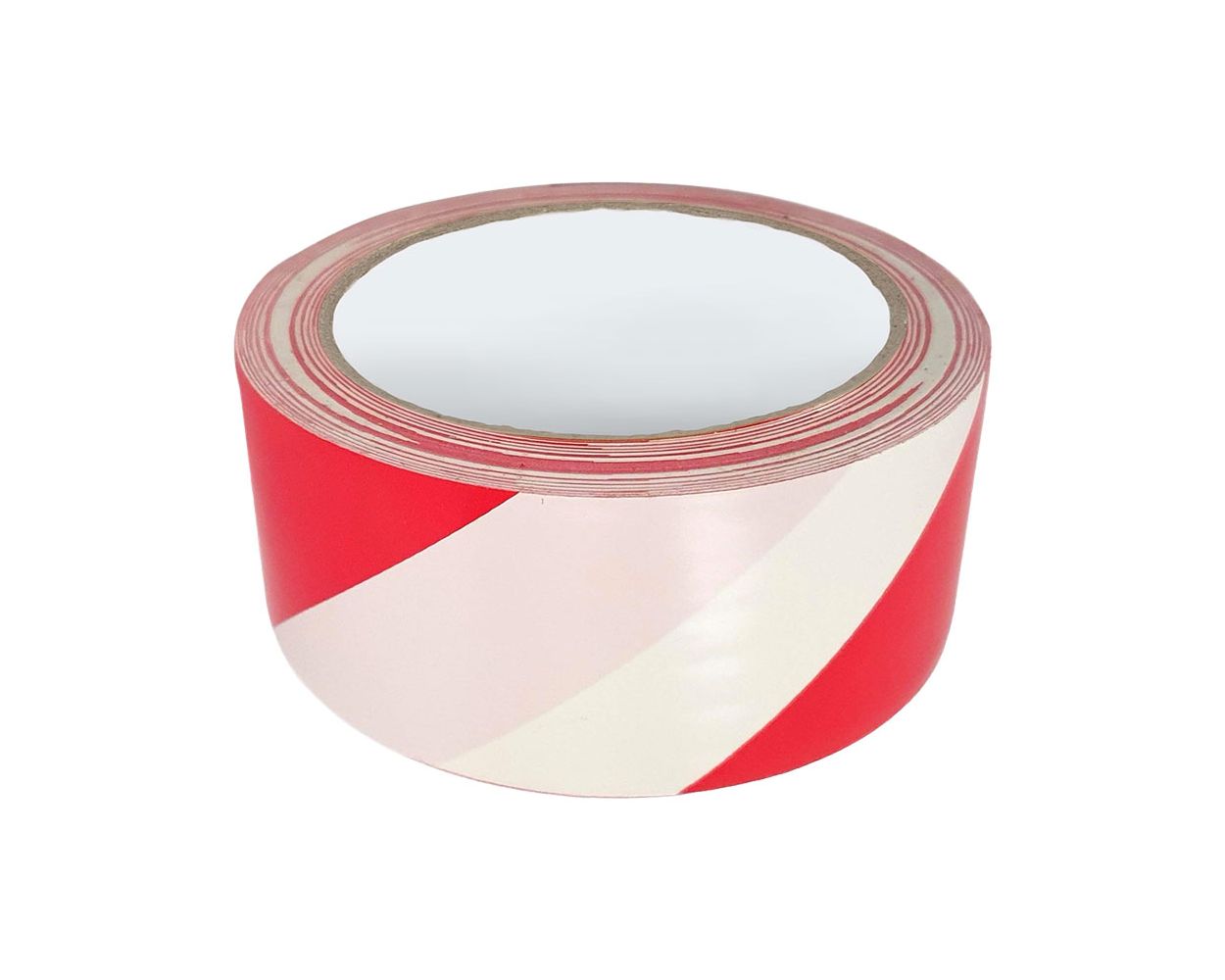 RED/WHITE PVC HAZARD FLOOR MARKING TAPE 50mm x 33m