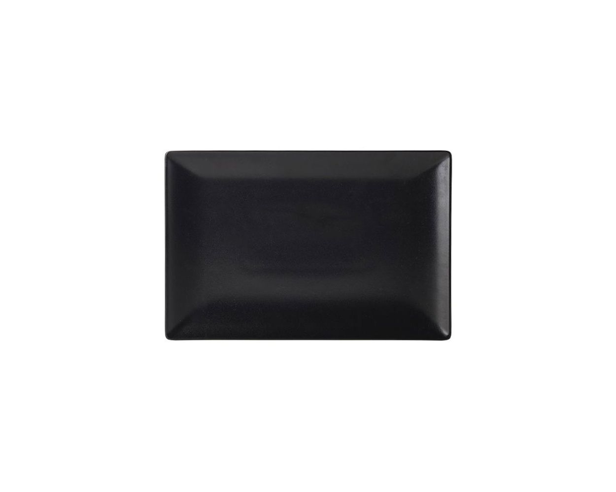 LUNA STONEWARE RECTANGULAR BLACK PLATE 12x6"  CASE X 6