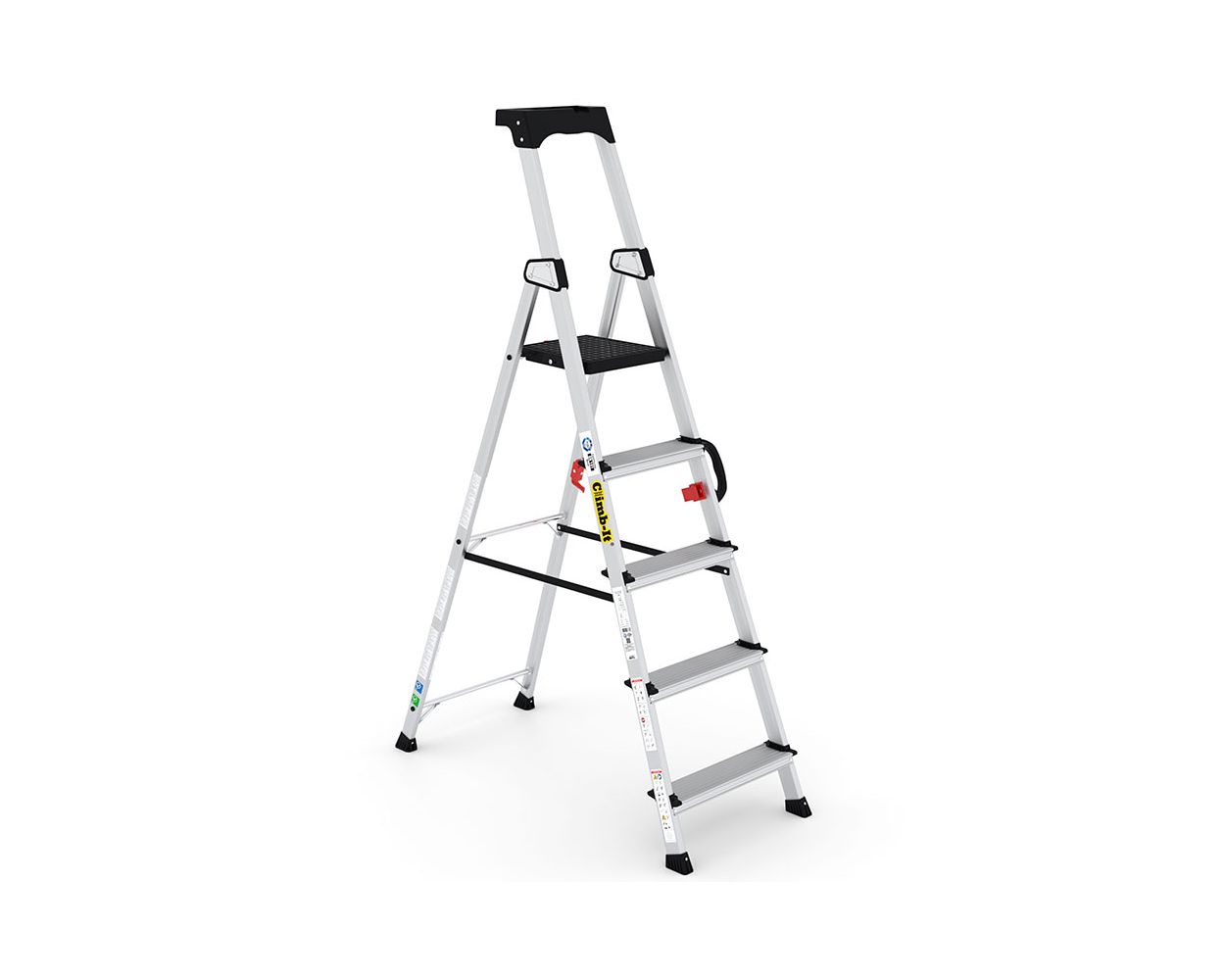 CLIMB IT PROFESSIONAL STEP LADDERS - 5 TREAD CARRY HANDLE