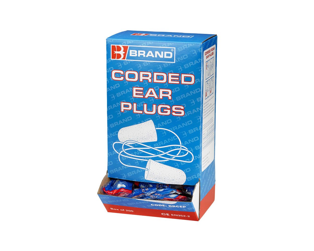 CORDED EAR PLUGS (PR) B-BRAND CASE X 200