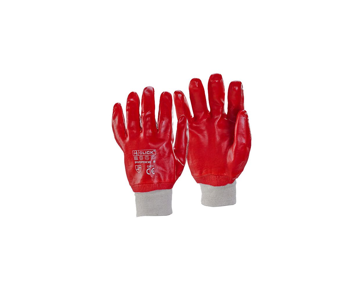 RED KNIT WRIST PVC GLOVE 9