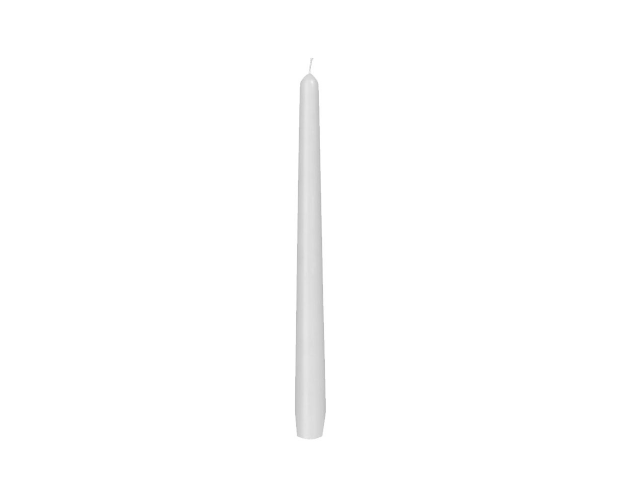 WHITE 10IN/25CM TAPER CANDLES 100/CASE 7.5HRS BURN 351316